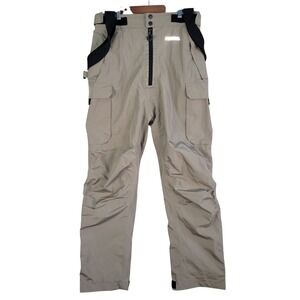 Frabill F1 Fishing Bib Pants Men's Medium Beige Tan 3M Scotchlite 2103211